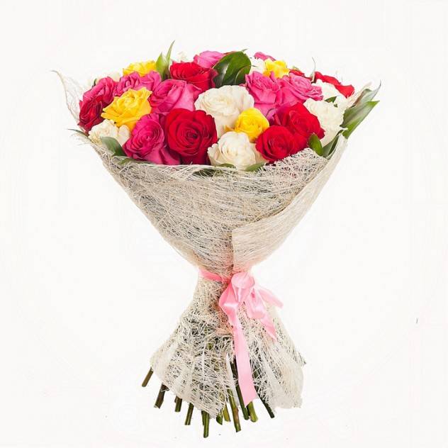 Букет из 21 разноцветной розы Букет из 21 разноцветной розы